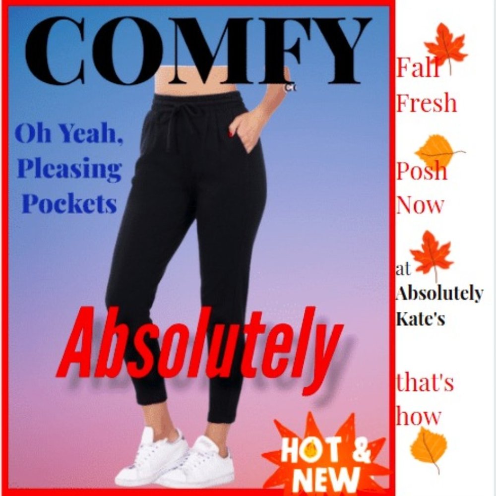 Sporty JOGGER Black Ankle-Pants ~ Athleisure About